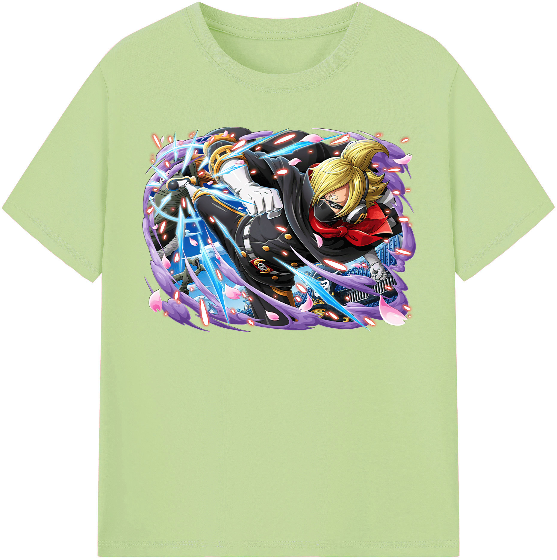 ワンピース サンジ ONE PIECE Sanji 綿100％半袖Tシャツ（フロントプリント）
